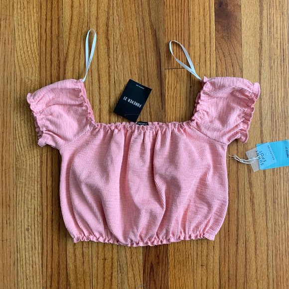 Forever 21 Tops - Forever 21 Pink Sunny Spot Crop Top NWT
